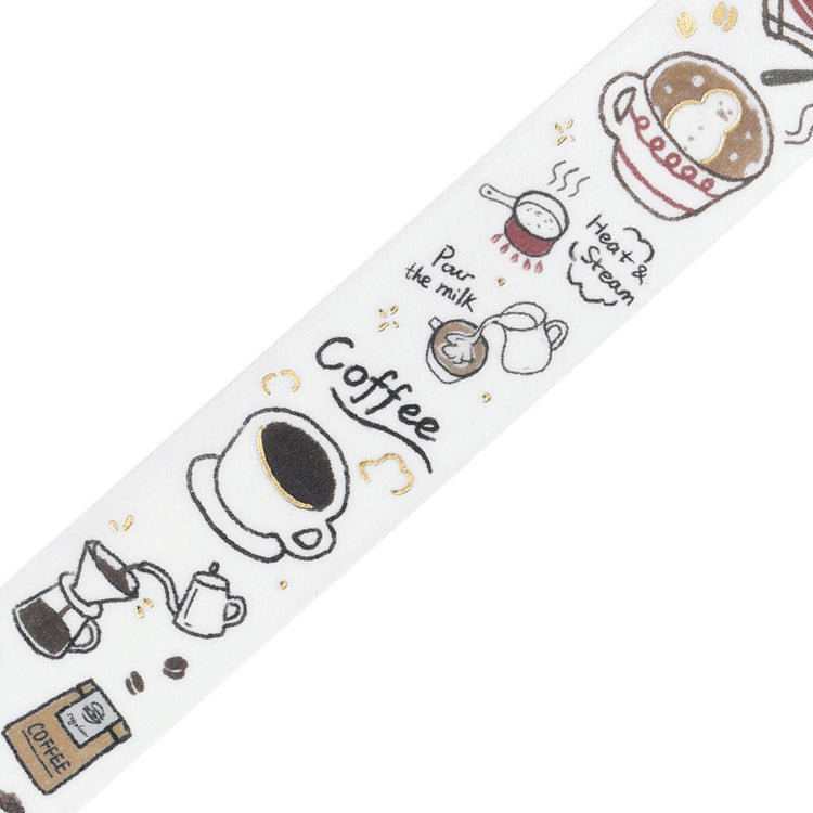 BGM Foil Stamping Winter Limited Edition Masking Tape in Winter Drinks design - a stunning foil-stamped perfect for adding a touch of elegance to your planners, journals, and creative projects.