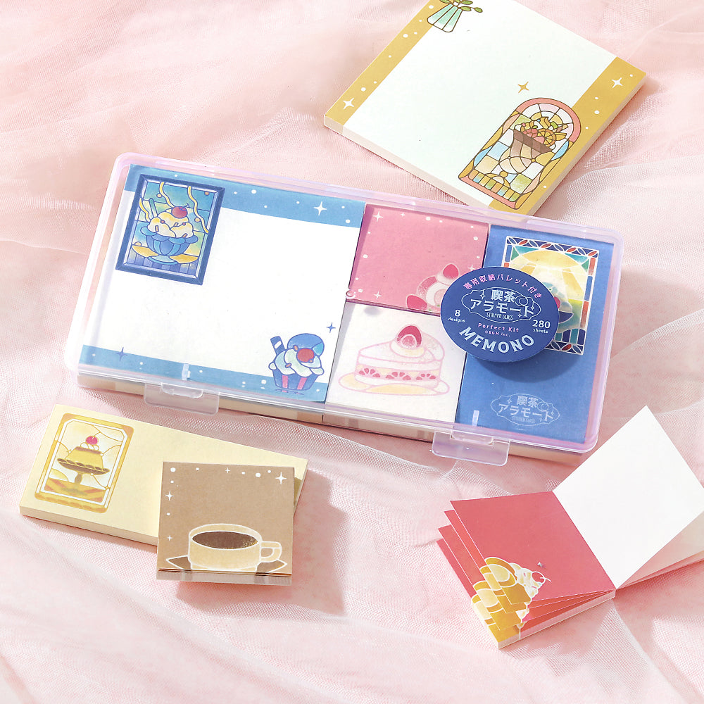 BGM Memo Seal Set: MEMONO - Café à la Mode Stained Glass