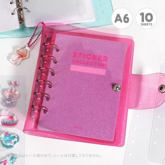 BGM Notebook-Style Sticker Book: A6 Glitter Pink
