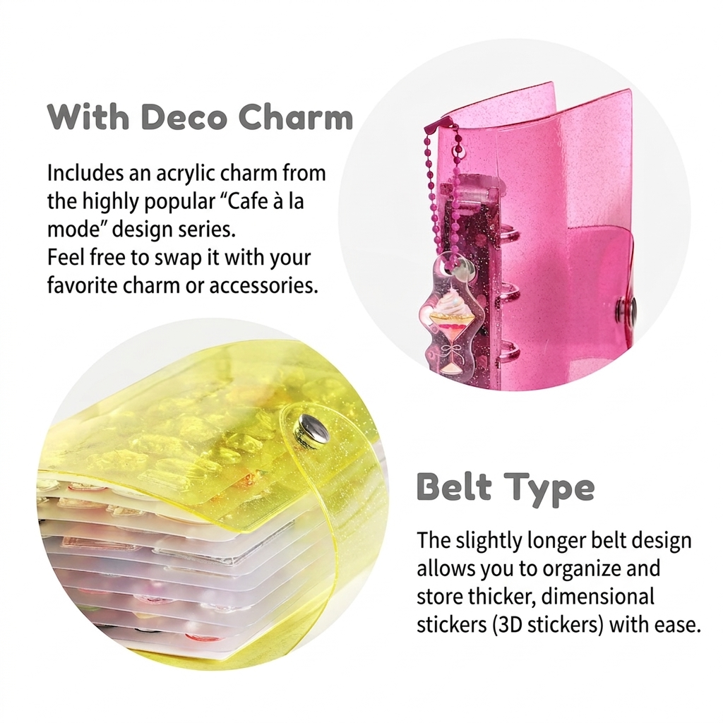 BGM Notebook-Style Sticker Book: A6 Glitter Yellow