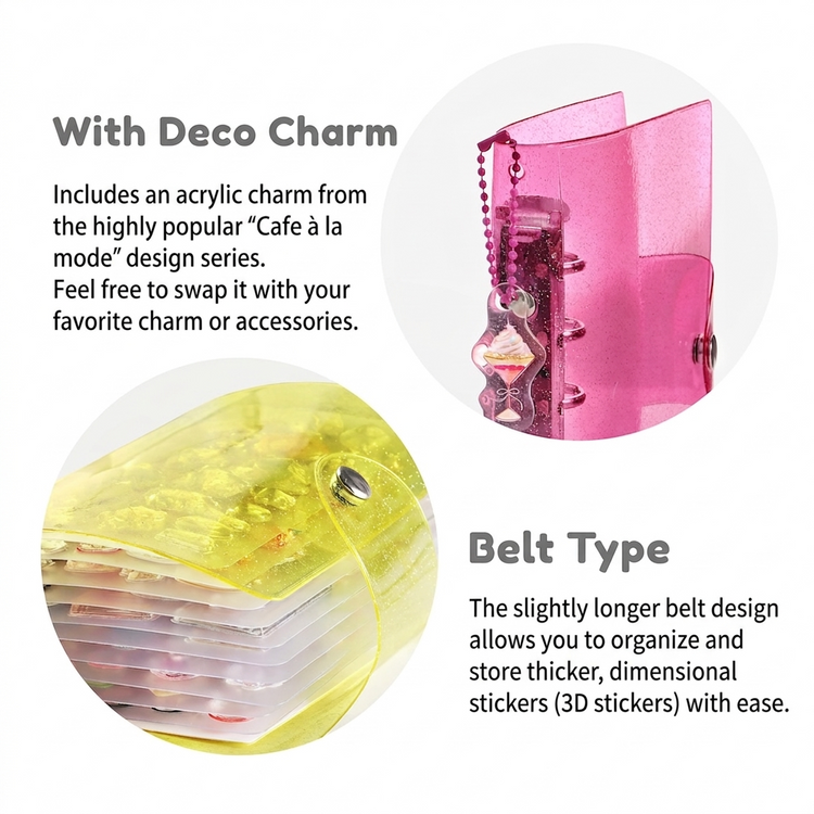 BGM Notebook-Style Sticker Book: A6 Glitter Yellow