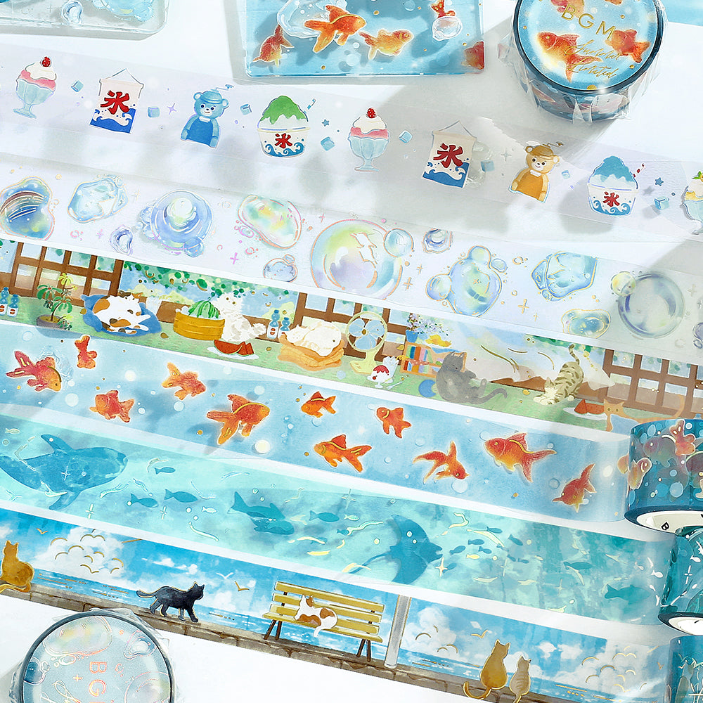 BGM Summer Limited Edition Clear Tape: Seaside and Cats