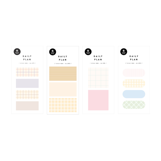 Suatelier Daily Plan.65 Sticky Memo (Checkered, 4)