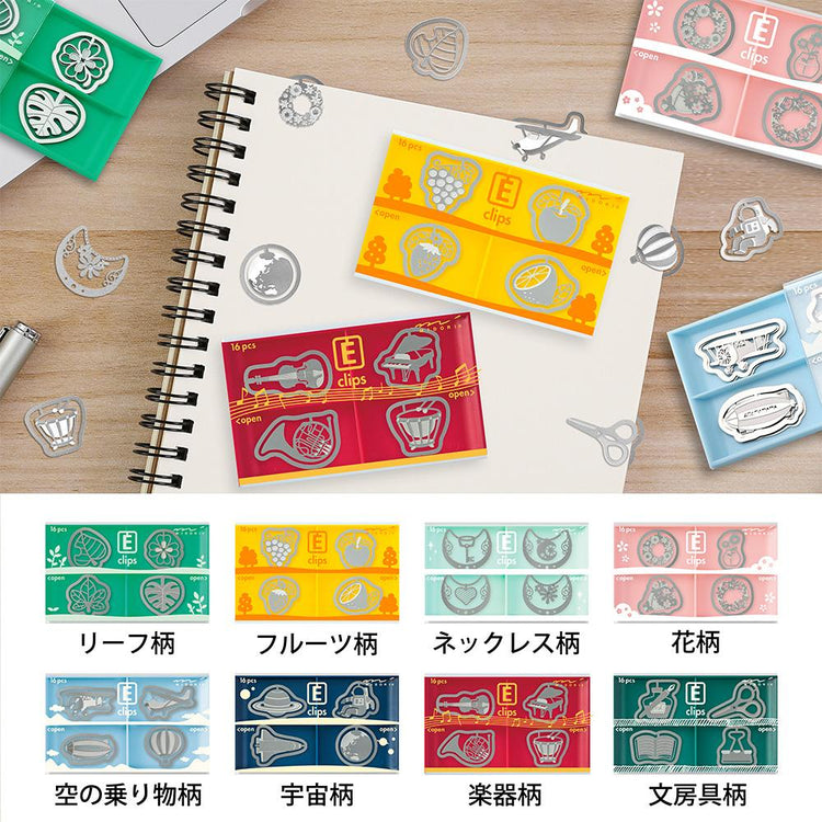 Midori E-Clips Paper Clip Etching Clips Leaf / Fruit / Necklace / Flower / Space / Stationery
