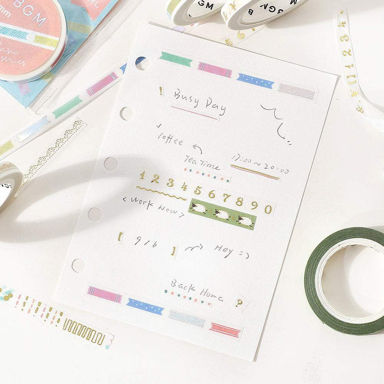 BGM Foil Stamping Masking Tape: Life - Ribbon Index