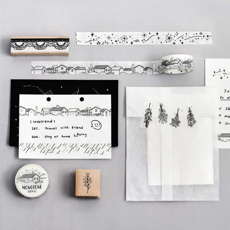 BGM Foil Stamping Masking Tape: Monotone - Cityscape