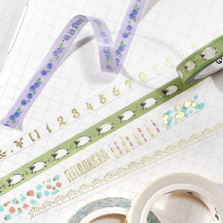 BGM Foil Stamping Masking Tape: Life - Running Sheep