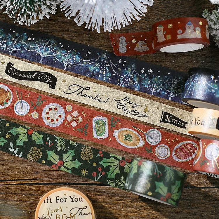 BGM Foil Stamping Christmas Limited Edition Masking Tape - Botanic