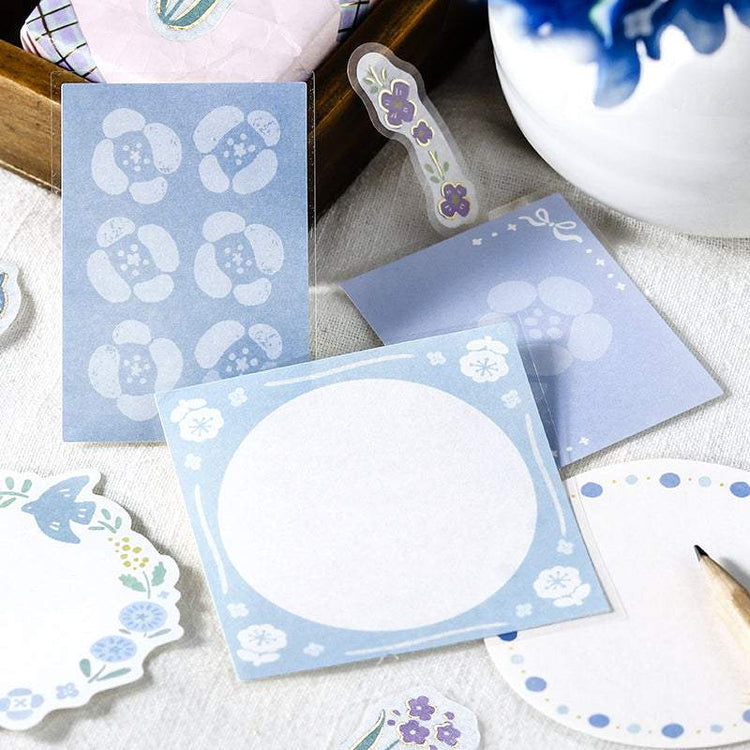 BGM Foil Stamping Memo Seal: Flower Weather - Blue