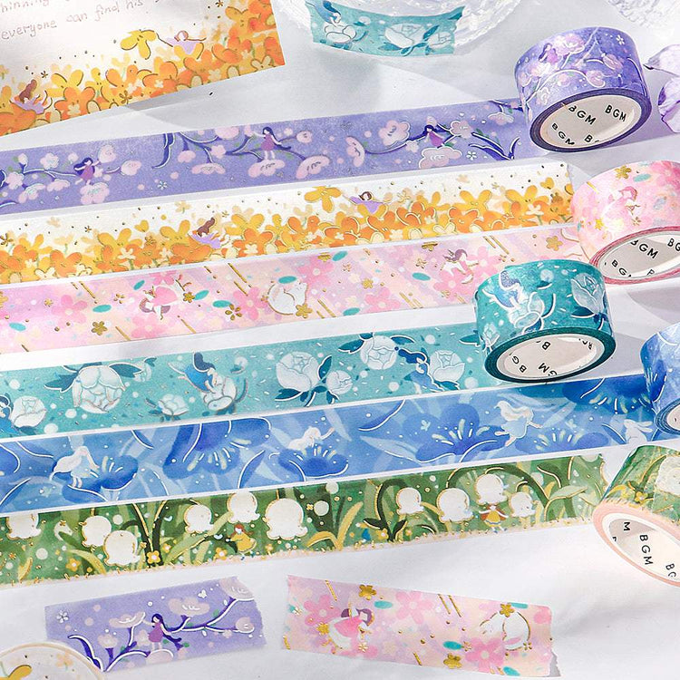 BGM Foil Stamping Masking Tape: Hana Monogatari - Flower Blizzard