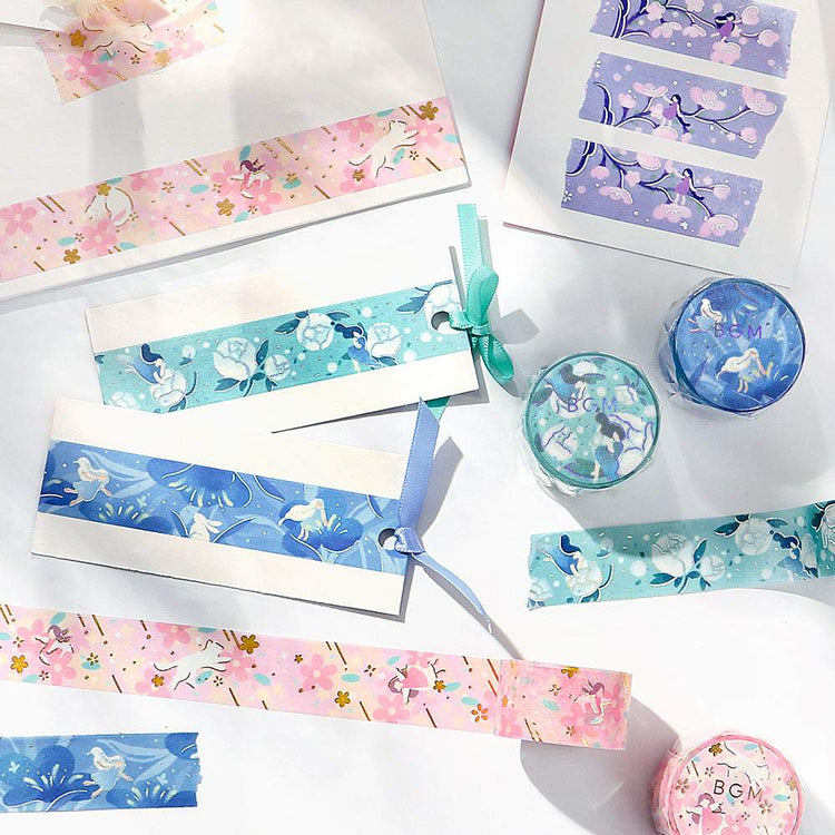 BGM Foil Stamping Masking Tape: Hana Monogatari - Blue Dream