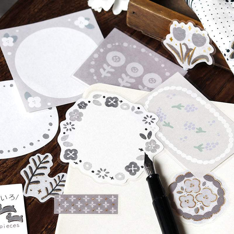 BGM Foil Stamping Memo Seal: Flower Weather - Gray