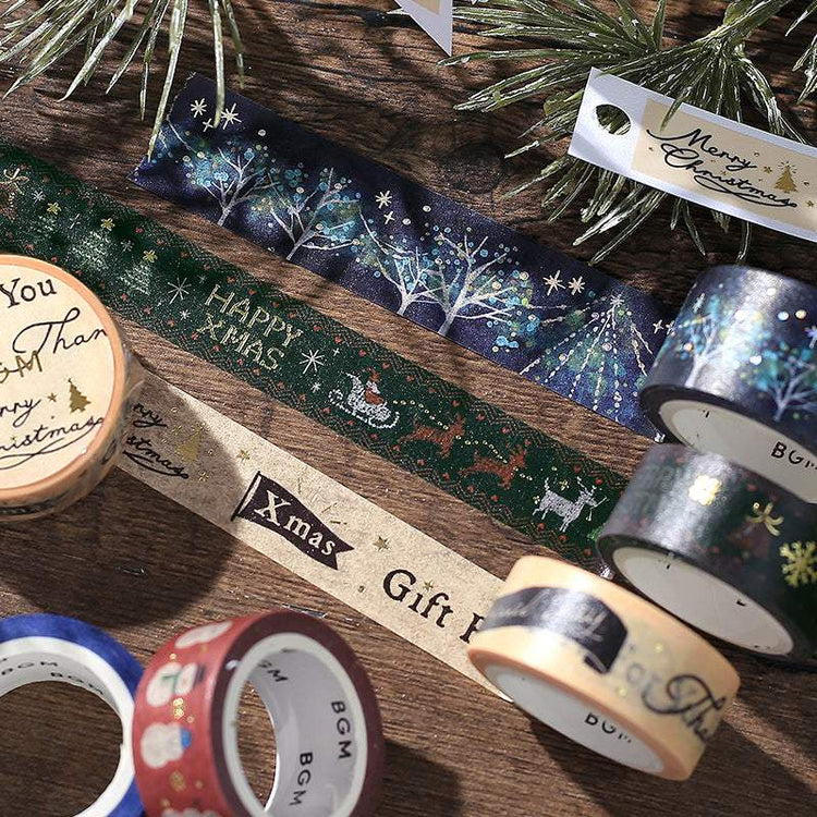 BGM Foil Stamping Christmas Limited Edition Masking Tape - Handwritten Messages