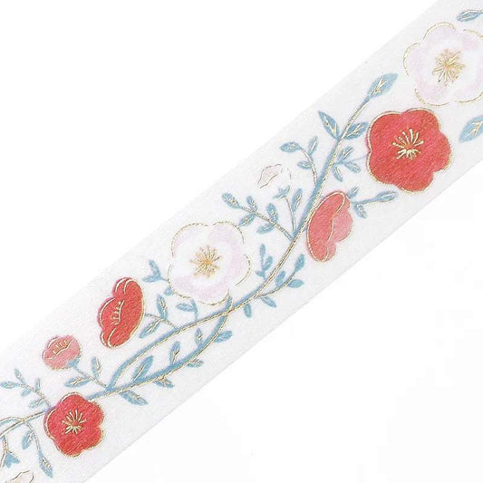 BGM Foil Stamping Masking Tape: Flower Pattern - Plum