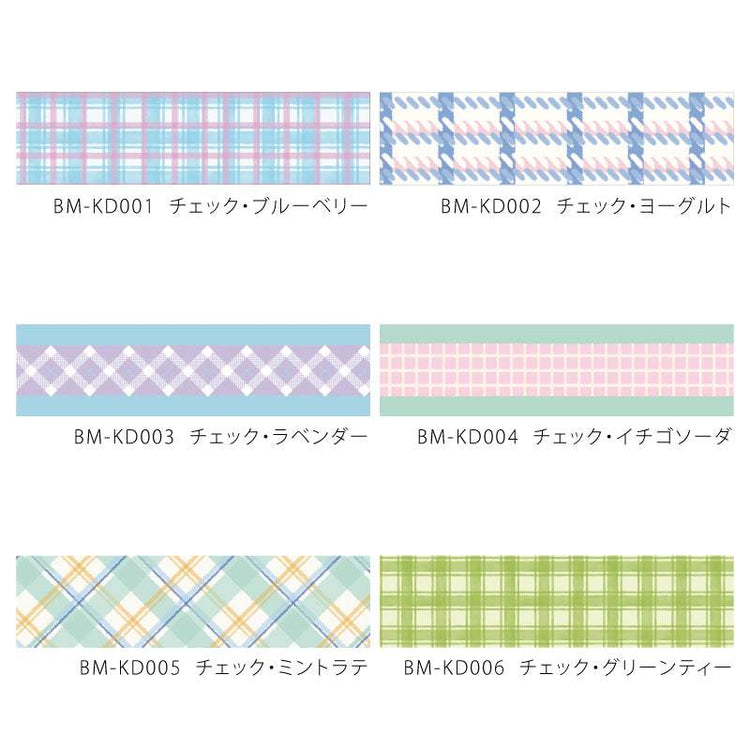 BGM Kira Fuwa Sugar Masking Tape - Check Blueberry