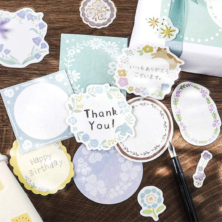 BGM Foil Stamping Memo Seal: Flower Weather - Gray