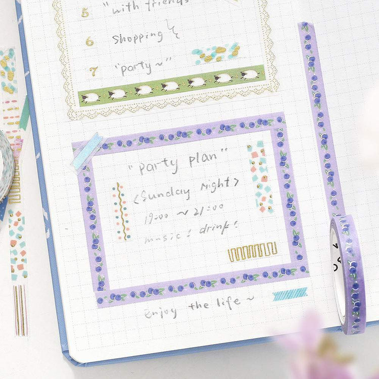 BGM Foil Stamping Masking Tape: Life - Blueberry