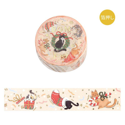 BGM Foil Stamping Christmas Limited Edition Masking Tape - Cat Party