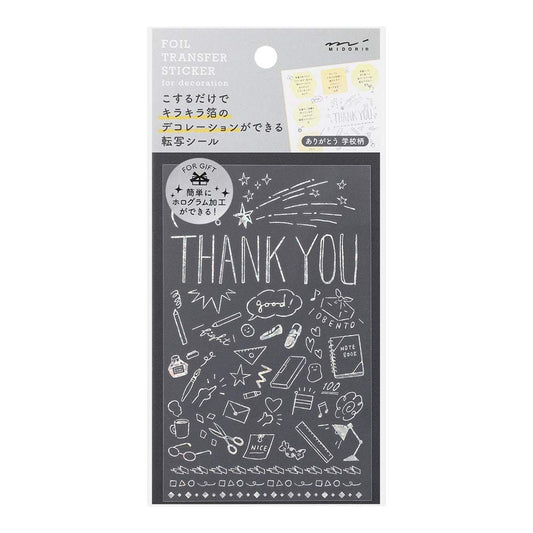 Midori Foil Transfer Sticker for Decoration - 2650 Thank You School