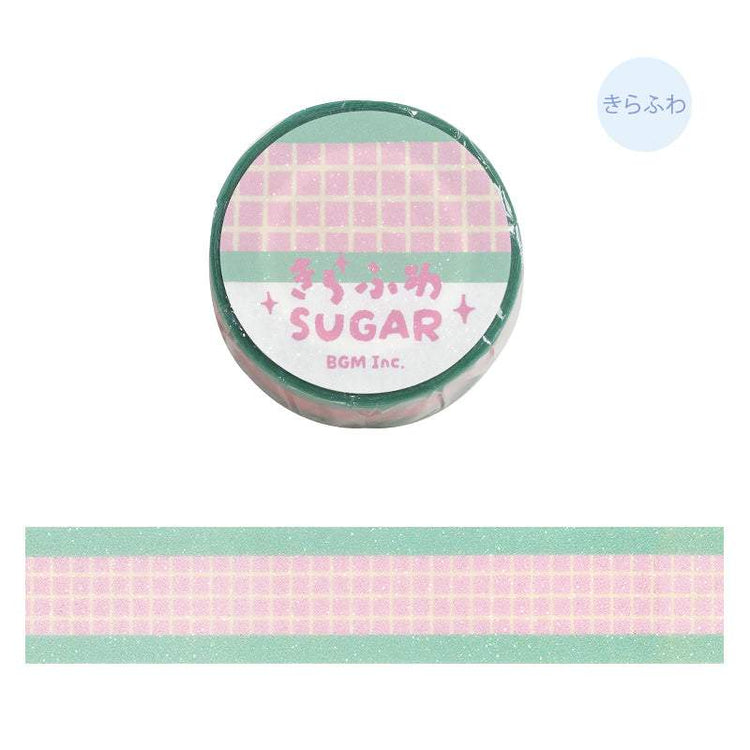 BGM Kira Fuwa Sugar Masking Tape - Check Strawberry Soda