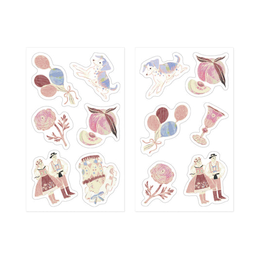 Midori Yuka Takamaru Decoration Stickers - Pink