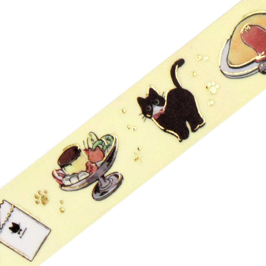 BGM Foil Stamping Masking Tape - Black Cat Cafe