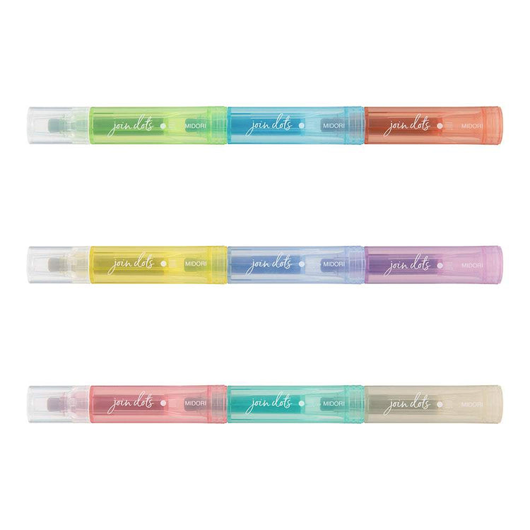 Midori Join Dots Connecting Pen - 3-Pack Right Tone