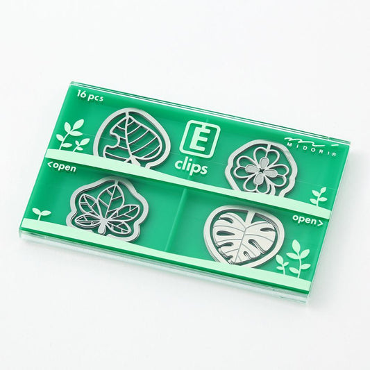 Midori E-Clips Paper Clip Etching Clips Leaf / Fruit / Necklace / Flower / Space / Stationery