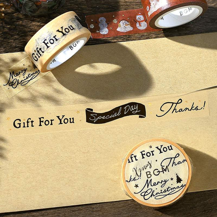 BGM Foil Stamping Christmas Limited Edition Masking Tape - Handwritten Messages