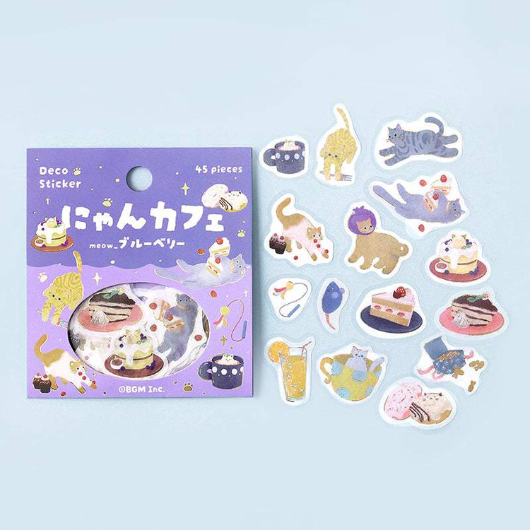 BGM Foil Stamping Flake Seal: Nyan Cafe - Blueberry