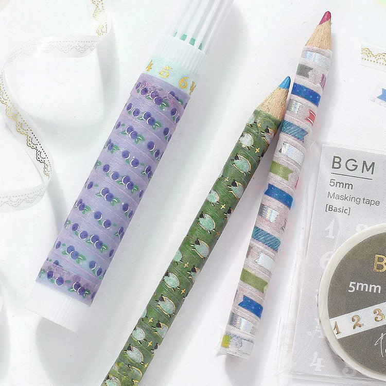 BGM Foil Stamping Masking Tape: Life - Blueberry