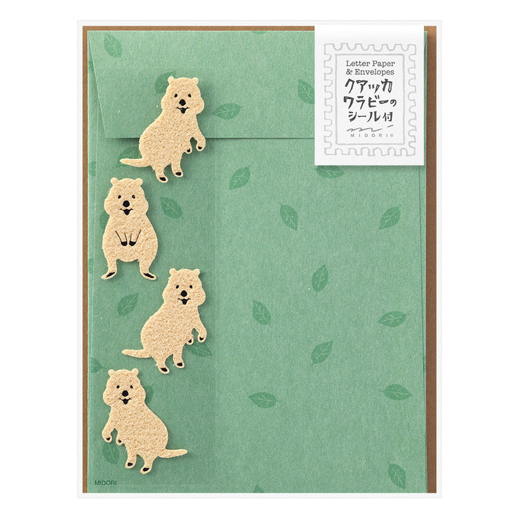 Midori Letter Set With Quakka Rabbit Pattern Stickers