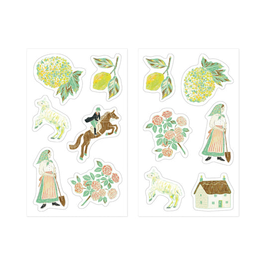 Midori Yuka Takamaru Decoration Stickers - Yellow Green