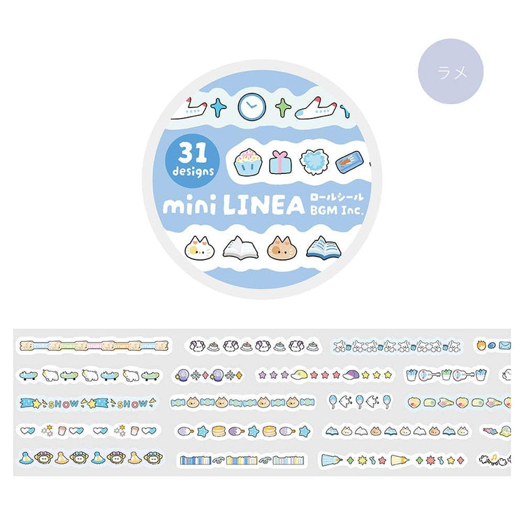 BGM Roll Sticker: Mini Linea - Pale Blue