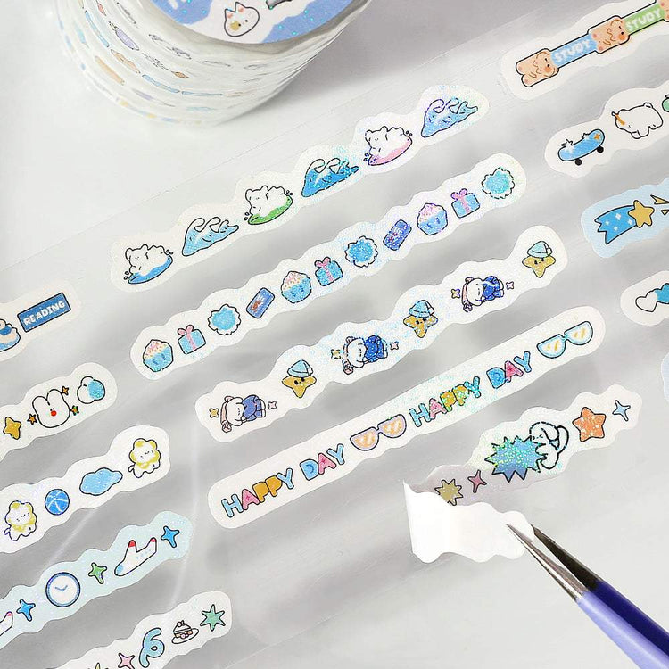 BGM Roll Sticker: Mini Linea - Pale Blue