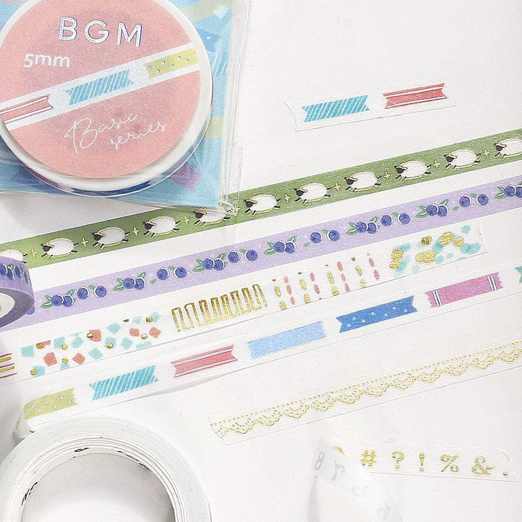 BGM Foil Stamping Masking Tape: Life - Ribbon Index