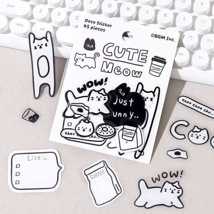 BGM Deco Sticker Mix Seal: YURUKU IKO-YO! - Cat