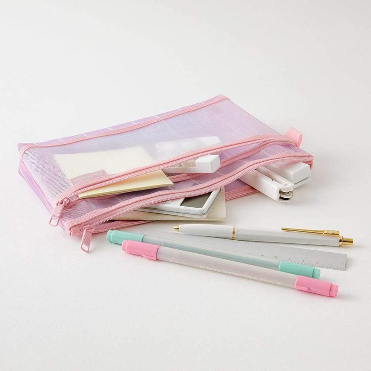 Midori Mesh Pen Pouch - Stripe Purple [Limited Edition]