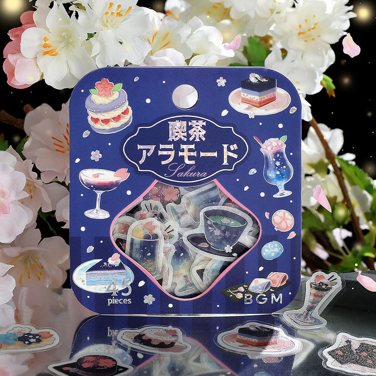 BGM Sakura Limited Flake Seal: Cafe Alamode - Cherry Blossoms at Night