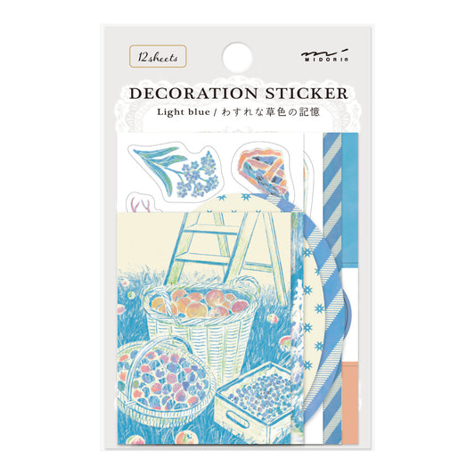 Midori Yuka Takamaru Decoration Stickers - Light Blue