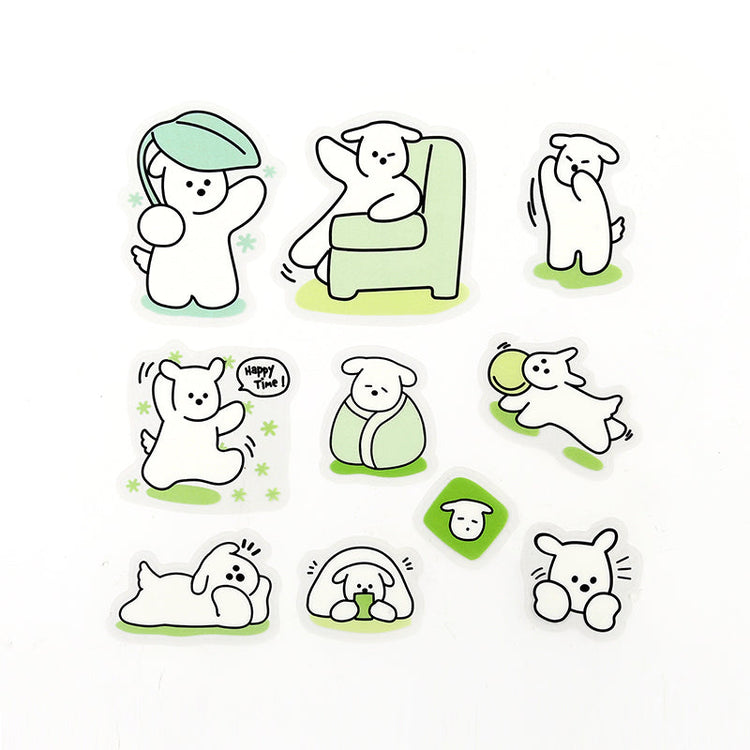 BGM Clear Seal: Puppy Petit - Green