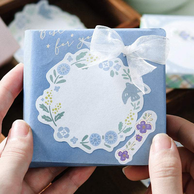 BGM Foil Stamping Memo Seal: Flower Weather - Blue