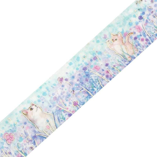 BGM Foil Stamping Masking Tape: Flowers and Cats - Little Friends