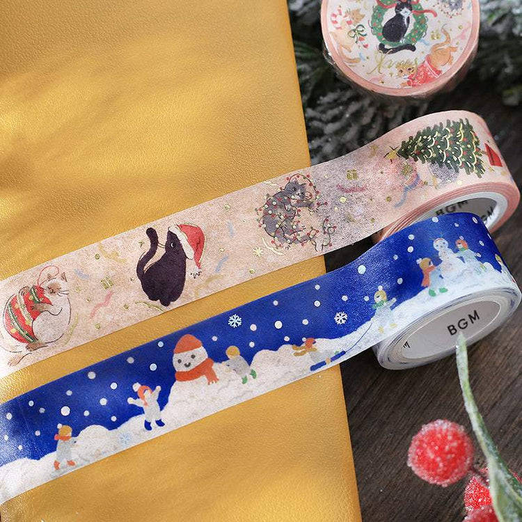 BGM Foil Stamping Christmas Limited Edition Masking Tape - Let's make a Snowman