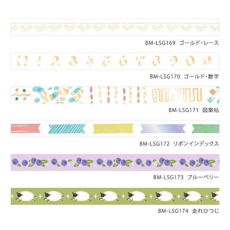 BGM Foil Stamping Masking Tape: Life - Ribbon Index