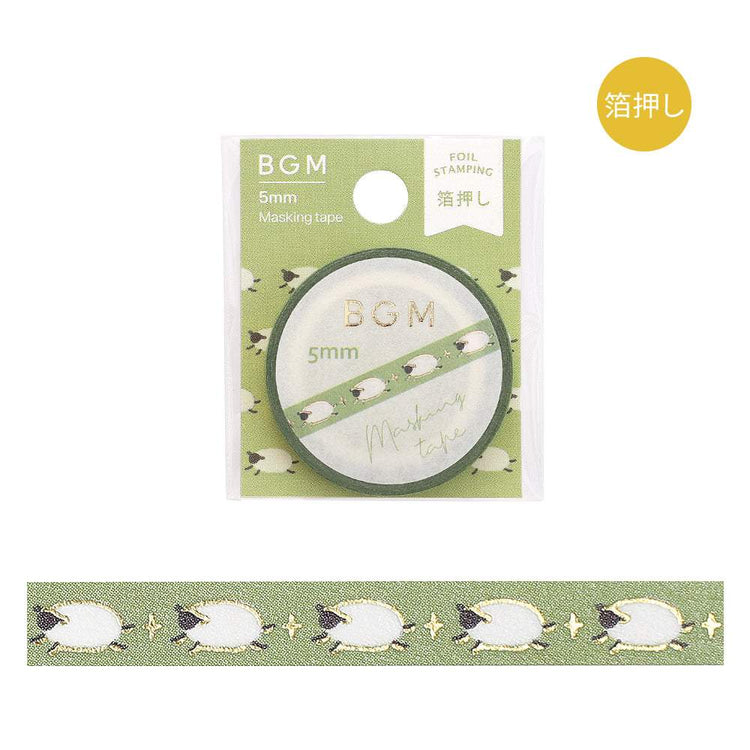 BGM Foil Stamping Masking Tape: Life - Running Sheep