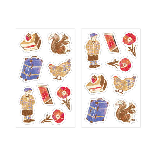 Midori Yuka Takamaru Decoration Stickers - Brown