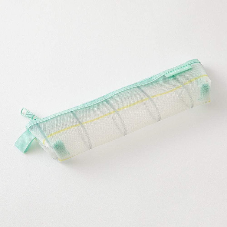 Midori Mesh Pen Case - Check Green [Limited Edition]