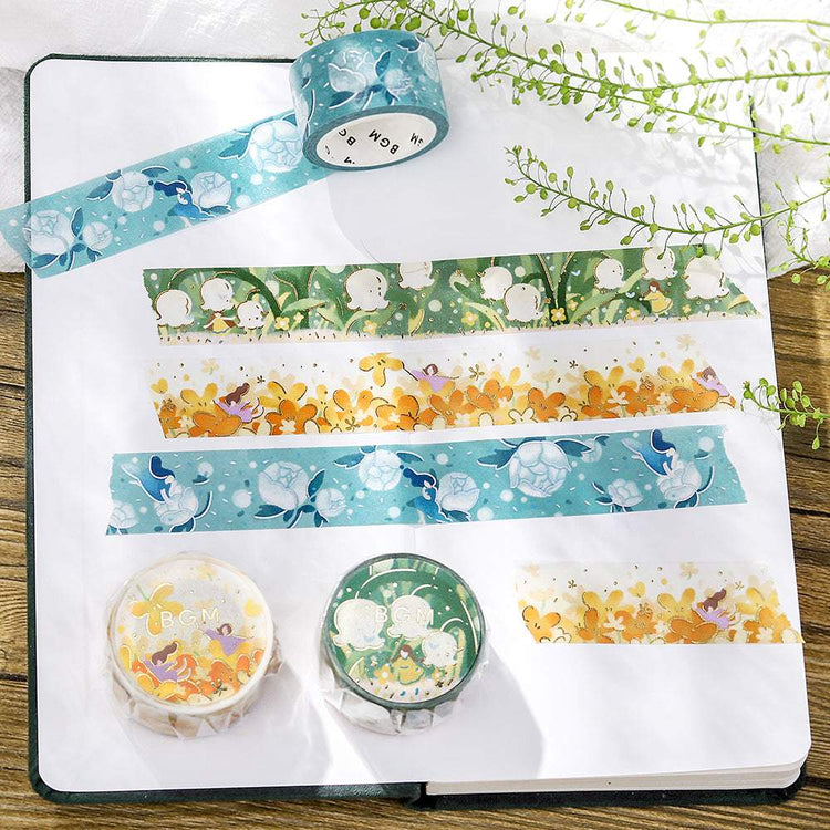 BGM Foil Stamping Masking Tape: Hana Monogatari - Blue Dream