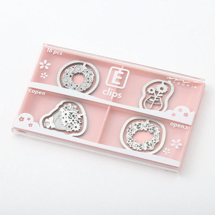 Midori E-Clips Paper Clip Etching Clips Leaf / Fruit / Necklace / Flower / Space / Stationery